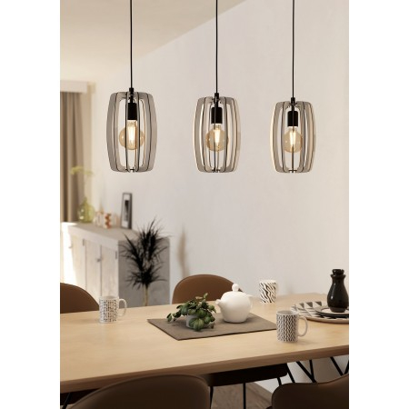Lustra Eglo Bajazzara, gri, lemn, 3XE27, L. 110 cm, 900503 [1]