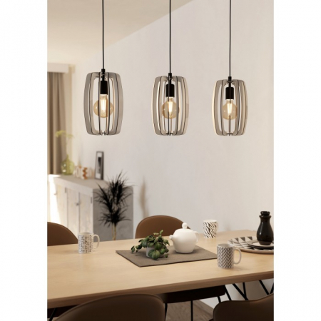 Lustra Eglo Bajazzara, gri, lemn, 3XE27, L. 110 cm, 900503 [2]