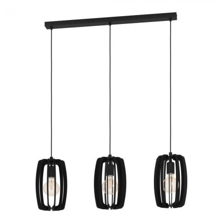 BLACK FRIDAY 2024 - Lustra Eglo Bajazzara, negru, lemn, 3XE27, L. 110 cm, 900505