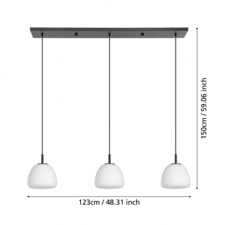Lustra EGLO BALMES 390202, E27 3X40W, Negru, Alb [2]