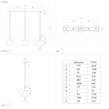 Lustra EGLO BALMES 390202, E27 3X40W, Negru, Alb [1]