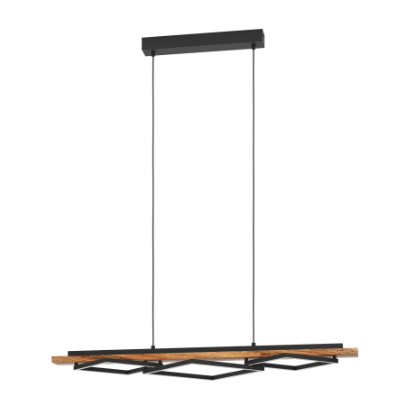 ILUMINAT - Lustra EGLO Boyal 901933 LED;LED 2X13W;1X16W 3000K lm 220-240V,50/60Hz L 1010mm x l 400mm x H 1100mm otel/lemn negru/maro rustic plastic alb IP20