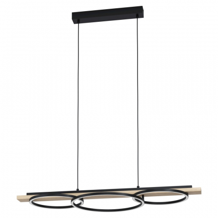BLACK FRIDAY - Lustra EGLO BOYAL 99625, LED 12W;12W;16W, 5850lm, 3000K, Otel, Negru, Maro, Ceramica, Alb