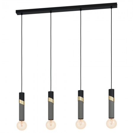 BF LUSTRE - Lustra Eglo Cedral, negru/gri/alama, 4XE27, L.92 cm, 39936