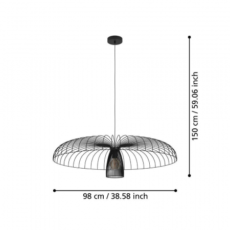 Lustral EGLO CHAMPERICO 390217, E27 1X60W Ø985, Negru [1]