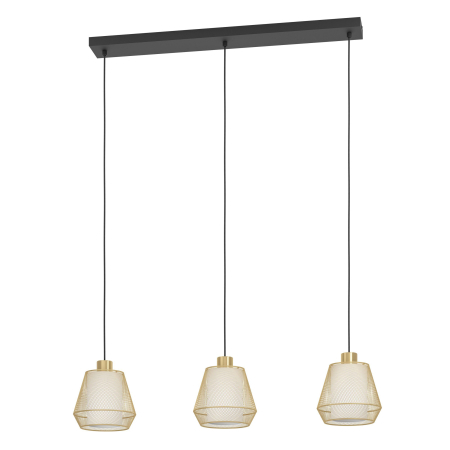 Lustra EGLO Ciudadela 900897 E27 3X40W 220-240V,50/60Hz L 880mm x l 180mm x H 1100mm otel negru tesatura/otel alba/alama periata IP20