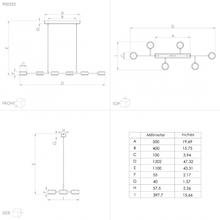 Lustra EGLO CLAVELLINA 900352, LED 6X7W 4800lm 3000K, Negru, Alb [2]