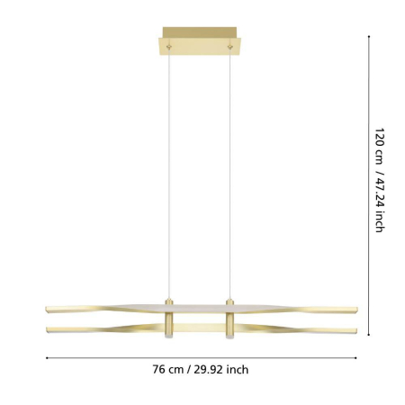 Lustra EGLO Colmeal 901226 LED 21W 3000K 2500lm 220-240V,50/60Hz L 760mm x l 90mm x H 1200mm aluminiu/otel alama periata plastic alb IP20 [2]