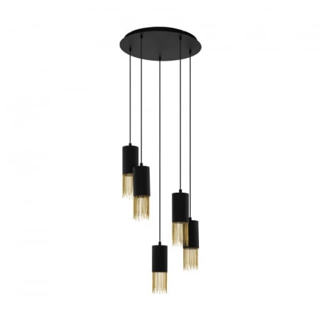 BLACK FRIDAY 2024 - Lustra EGLO COUNUZULUS 39661, E27 5X40W Ø500mm, Negru, alama/auriu