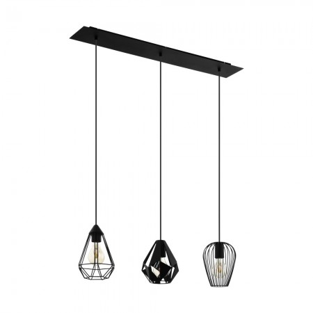 ILUMINAT INTERIOR - Lustra Eglo Distaff, negru, 3XE27, L.90 cm, 43581
