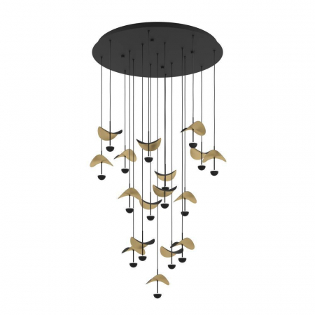 Candelabre - Candelabru EGLO DRACERA 390341, 17X2,3W, 3000K, Oțel, Negru