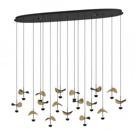 Lustre - Lustră EGLO DRACERA 390343, 17X2,3W, 3000K, Oțel, Negru