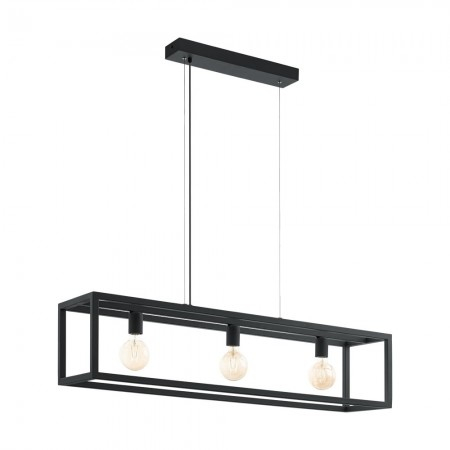 BF LUSTRE - Lustra Eglo Elswick, negru mat, 3xE27, L.110 cm, 49564
