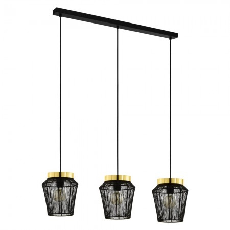 EGLO INTERIOR - Lustra Eglo Escandidos, negru/auriu, 3xE27, L.92 cm, 99807