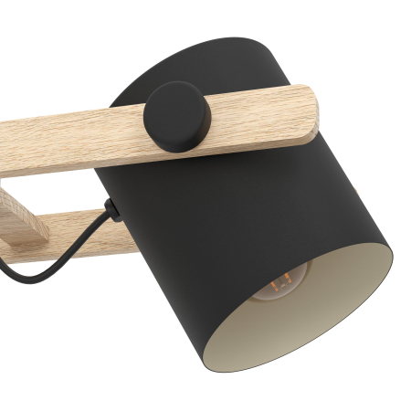 Lustra EGLO Hornwood 43517 E27 3X60W 220-240V,50/60Hz L 780mm x l 210mm x H 1100mm otel negru/crem lemn maro IP20 [1]