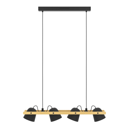 Lustra EGLO Hornwood-Z 900883 LED 4X3,7W 2700-6500K 2200lm 220-240V,50/60Hz L 780mm x l 140mm x H 1100mm otel/lemn negru/maro  IP20 [4]