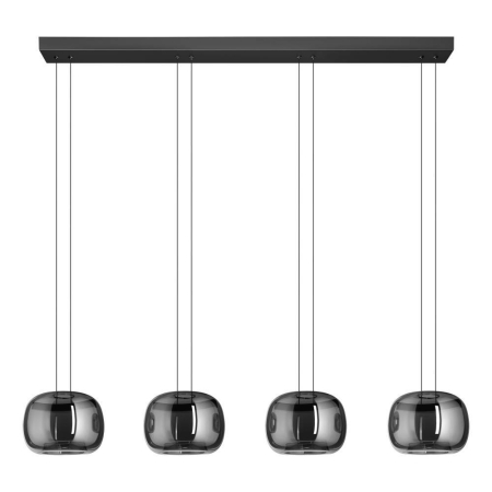 Lustra EGLO Hortunas 390433 LED 4X5,8W 3000K lm 220-240V,50/60Hz L 1260mm x l 210mm x H 1500mm otel negru sticla vaporizata negru transparent IP20