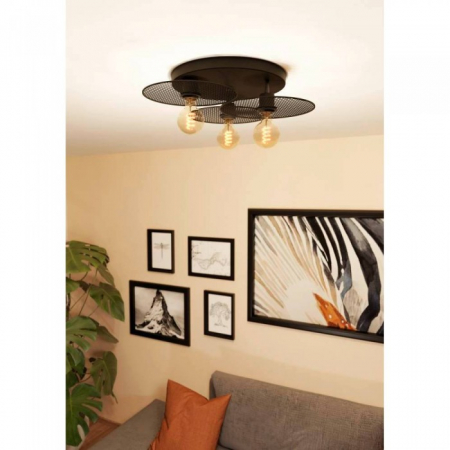 Lustra Eglo Ikeston, negru mat, 3XE27, D.53 cm, 43728 [2]