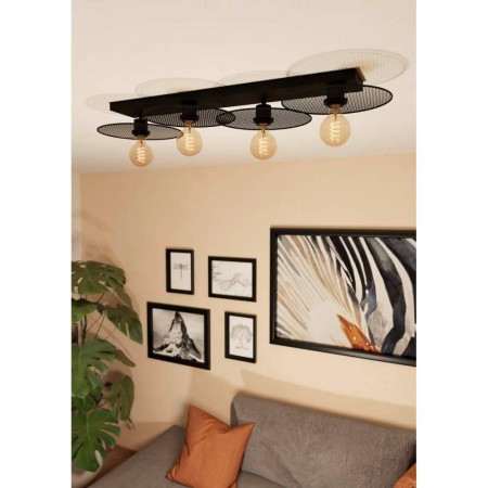 Lustra Eglo Ikeston, negru mat, 4XE27, L.95 cm, 43729 [1]