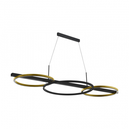 BLACK FRIDAY - Lustra EGLO LANACERA 390087, LED 2X12,5W;1X15,5W 5850lm 3000K, Negru, Auriu, Alb