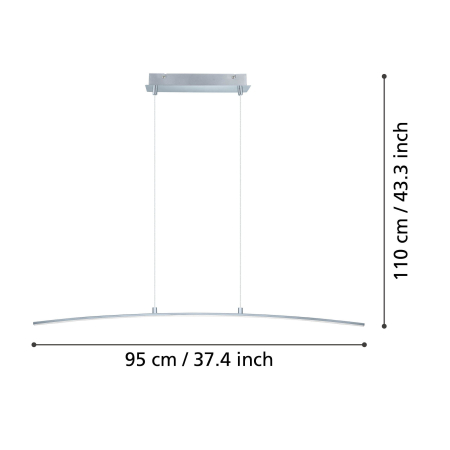 Lustra EGLO Lasana 32048 LED 15W 3000K 1800lm 1400 220-240V,50/60Hz L 900mm x H 1000mm aluminiu/otel crom plastic alb IP20 [4]