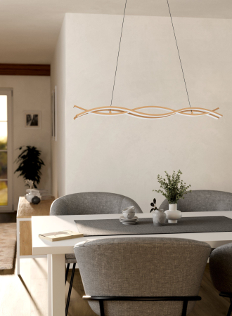 Lustra EGLO Lasana 4 901106 LED 35W 3000K 5300lm 220-240V,50/60Hz L 900mm x l 60mm x H 1200mm aluminiu/otel maro deschis plastic alb IP20 [1]