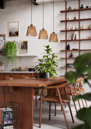 Lustra EGLO Lavister 44073 E27 3X60W 220-240V,50/60Hz L 910mm x l 210mm x H 1100mm otel negru hartie natur IP20 [1]