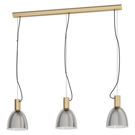 BF LUSTRE - Lustra EGLO LEBALIO 99314, E27 3X40W, Sticla aburita, Brunat