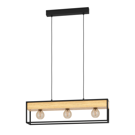 Lustre - Lustra EGLO Libertad 1 900349 E27 3X40W 220-240V,50/60Hz L 760mm x l 140mm x H 1100mm otel/lemn negru/maro  IP20