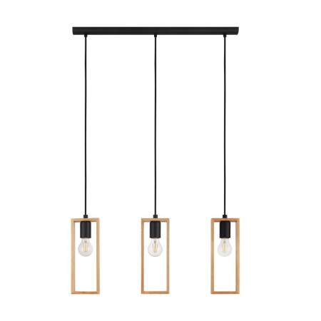Lustre - Lustra EGLO Littleton 44052 E27 3X40W 220-240V,50/60Hz L 710mm x l 50mm x H 1100mm otel negru lemn maro IP20