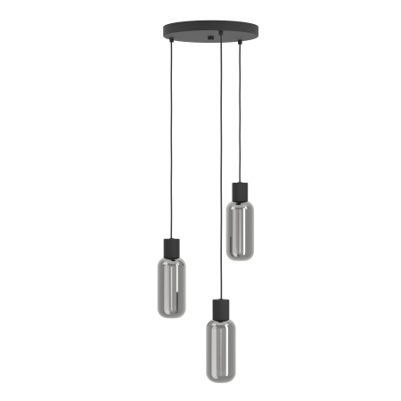 Lustra EGLO Maione 901004 E27 3X4W 220-240V,50/60Hz H 1100mm x Ø300mm otel negru sticla vaporizata gri IP20 [4]
