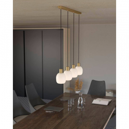 Lustra EGLO MANZANARES 900306, E27 4X40W, Alama periata, Auriu, Alb [1]