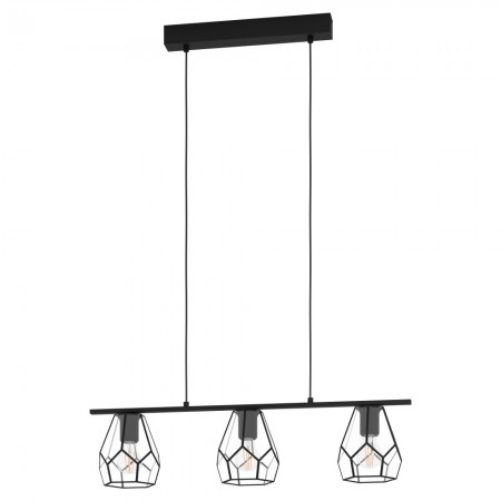 EGLO INTERIOR - Lustra Eglo Mardyke, negru, sticla, 3XE27, L.77 cm, 43644