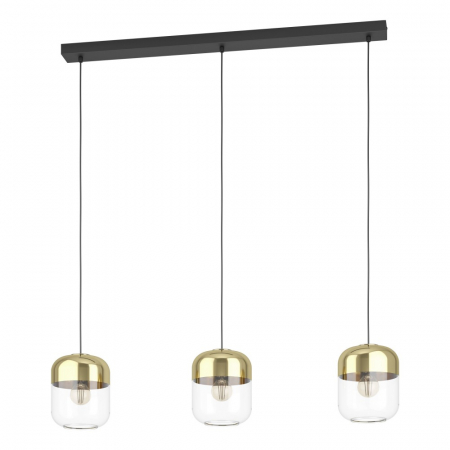 EGLO INTERIOR - Lustra EGLO MARYVILLA 900551, E27 3X40W, Negru, Lucios, Transparent, Auriu