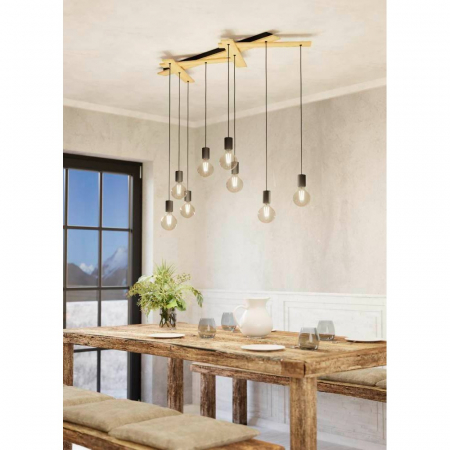 Lustra EGLO MONMOUNT 43641, E27 9X40W, Negru, Maro [1]