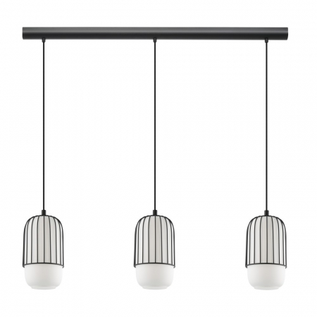 EGLO INTERIOR - Lustra EGLO MULEGES 99619, E27 3X40W, Otel, Negru, Sticla opal-mat, Alb