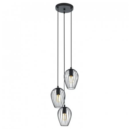 EGLO INTERIOR - Lustra EGLO Newtown 49479, 3xE27 3x60W, Negru
