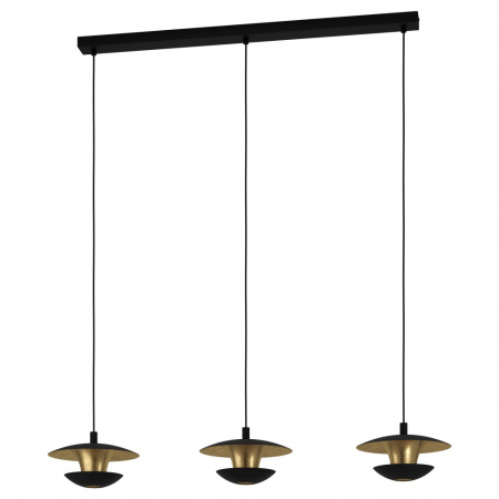 Moderne - Lustra EGLO NUVANO 99663, GU10 3X4.5W, Otel, Negru, Auriu