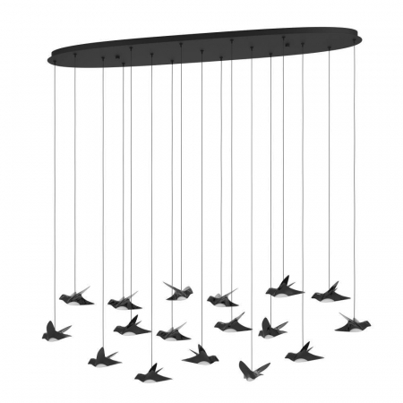 BF LUSTRE - Lustră EGLO PARATEBUENO 390353, 17X3W, 3000K, Oțel, Negru