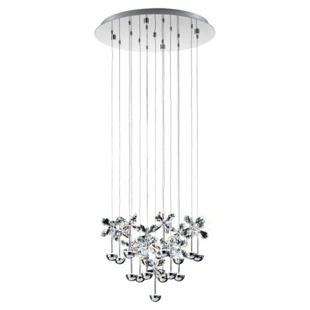 BLACK FRIDAY 2024 - Candelabru EGLO PIANOPOLI 93662, LED 15x2.5W 4050lm, 500mm, Crom/Cristal