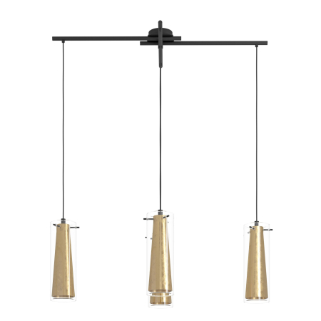 Lustra EGLO Pinto Gold 97653 E27 4X40W 220-240V,50/60Hz L 905mm x l 360mm x H 1100mm otel negru sticla gold transparent IP20 [3]