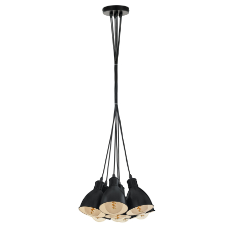 Lustra EGLO Priddy 49467 E27 7X40W 220-240V,50/60Hz H 1100mm x Ø385mm otel negru/alb  IP20