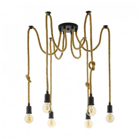 BLACK FRIDAY - Candelabru EGLO RAMPSIDE 43195, E27 6X28W 180mm, Otel, negru