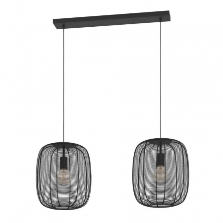 BLACK FRIDAY - Lustră EGLO RINROE 43966, E27, 2X40W, Oțel, Negru