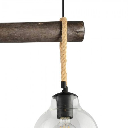 Lustra Eglo Roding, sticla, fibra naturala, 3xE27, L.88 cm, 43618 [1]