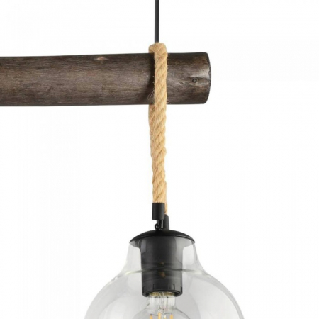 Lustra Eglo Roding, sticla, fibra naturala, 3xE27, L.88 cm, 43618 [2]
