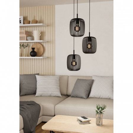 Lustră EGLO ROMAZZINA 900686, E27, 3X40W, Oțel, Negru [1]
