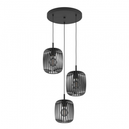 BLACK FRIDAY - Lustră EGLO ROMAZZINA 900686, E27, 3X40W, Oțel, Negru
