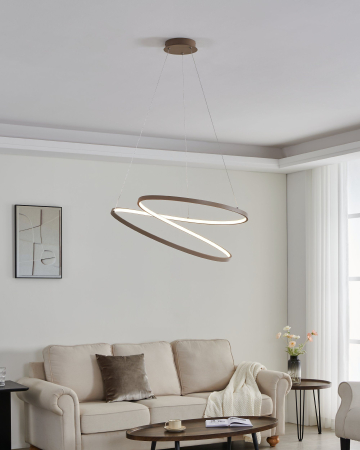Lustra EGLO Ruotale 901141 LED 42W 3000K 5000lm 220-240V,50/60Hz H 1500mm x Ø700mm aluminiu/otel sandy plastic alb IP20 [1]