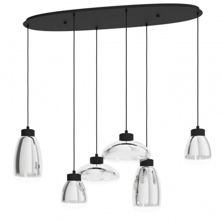 BLACK FRIDAY 2024 - Lustra EGLO SARNARRA 390301, 6X5,4W lumina calda otel, negru